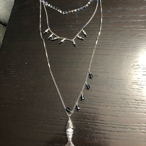 Chloe+Isabel convertible silver necklace fish